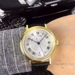 Copy Breguet Classique Date 42mm Men Watch Yellow Gold Silver Dial